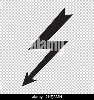 Icona Lightning Electric su sfondo trasparente selezionato. Illustrazione vettoriale. File vettoriale EPS 10. Illustrazione Vettoriale