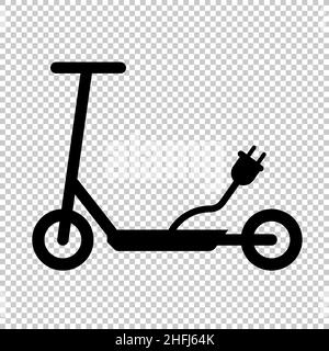 Scooter elettrico icona di eco trasporto per città stile di vita pittogramma su sfondo trasparente controllato. Illustrazione vettoriale. File vettoriale EPS 10. Illustrazione Vettoriale