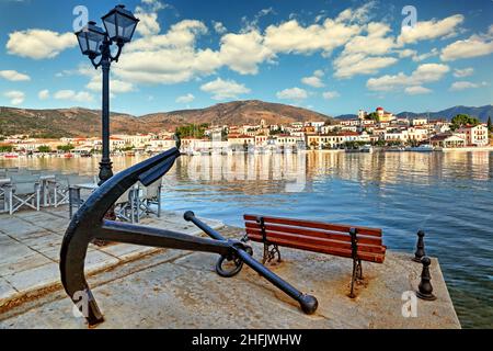 La città storica Galaxidi, Grecia Foto Stock