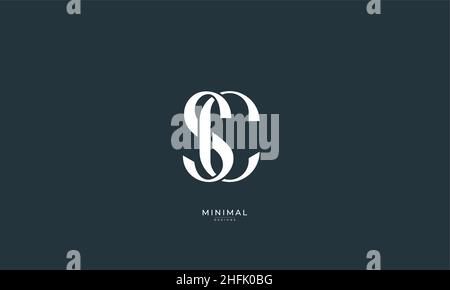 Icona lettera alfabetica logo SC Illustrazione Vettoriale