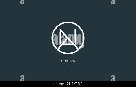 Icona lettera alfabetica logo NA o AN Illustrazione Vettoriale