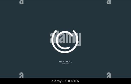 Icona alfabetica con logo UC o CU Illustrazione Vettoriale