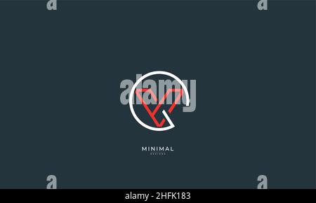 Icona lettera alfabetica logo GV o VG Illustrazione Vettoriale