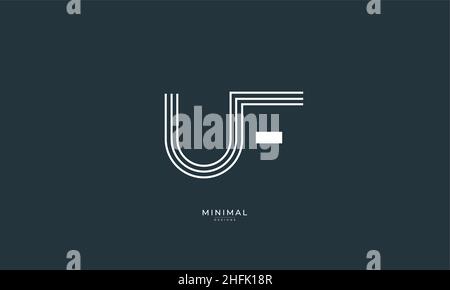 Lettera alfabetica icona logo UF Illustrazione Vettoriale