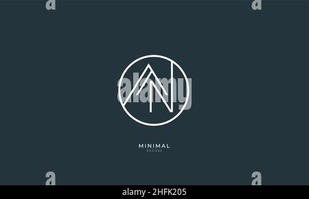 Icona lettera alfabetica logo AN o NA Illustrazione Vettoriale