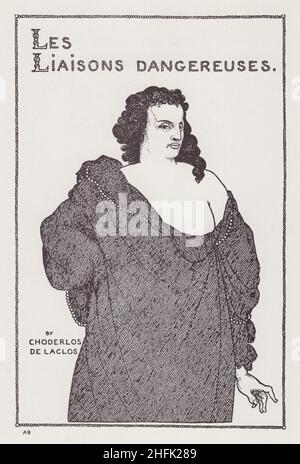 Conte Valmont, dalla Savoia n° 8, 1896. 'Proposto titlepage a Les Liaisons Dangereuses', di Pierre Choderlos de Laclos. Pubblicato in "The Best of Beardsley" a cura di R. A. Walker, [The Bodley Head, London, 1948] Foto Stock