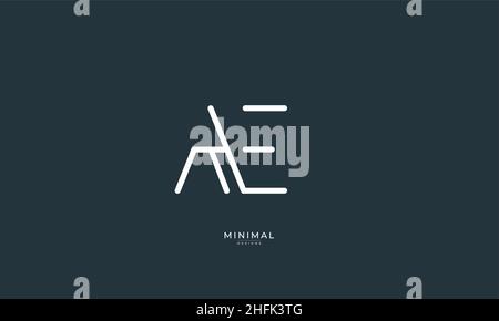 Icona lettera alfabetica logo AE Illustrazione Vettoriale