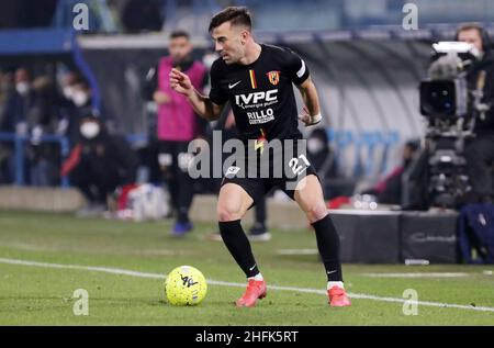 Gabriele Moncini (Benevento Calcio srl) durante il Campionato Italiano di Calcio BKT 2021/2022 - Spal vs Benevento - Ferrara, 16 gennaio 2022 Foto Stock