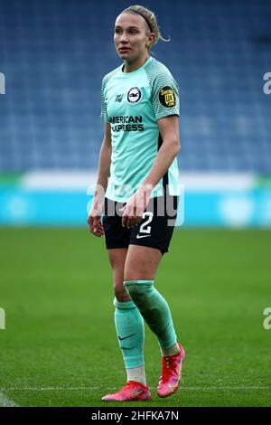 LEICESTER, REGNO UNITO. JAN 16th Emma Koivisto di Brighton & Hove Albion è stato raffigurato durante la partita della Barclays fa Women's Super League tra Leicester City e Brighton e Hove Albion al King Power Stadium di Leicester domenica 16th gennaio 2022. (Credit: Kieran Riley | MI News) Credit: MI News & Sport /Alamy Live News Foto Stock