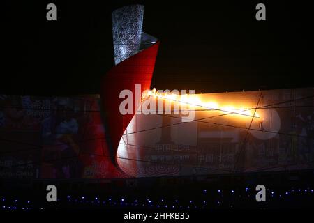 Eršffnungsfeier im Olympiastadion olimpiadi Feuer Olympische Sommerspiele 2008 in Pechino giochi olimpici estivi a Pechino 2008 © diebilderwelt / Alamy Stock Foto Stock