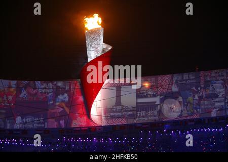 Eršffnungsfeier im Olympiastadion olimpiadi Feuer Olympische Sommerspiele 2008 in Pechino giochi olimpici estivi a Pechino 2008 © diebilderwelt / Alamy Stock Foto Stock