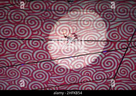 Eršffnungsfeier im Olympiastadion olimpiadi Feuer Olympische Sommerspiele 2008 in Pechino giochi olimpici estivi a Pechino 2008 © diebilderwelt / Alamy Stock Foto Stock