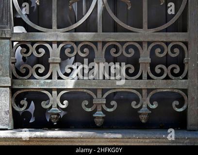 Dettaglio griglia ornamentale metallica, Rio Foto Stock