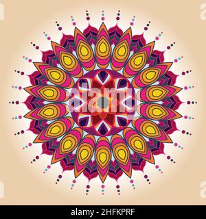Lusso ornamentale colorato mandala Vector Illustrazione Vettoriale