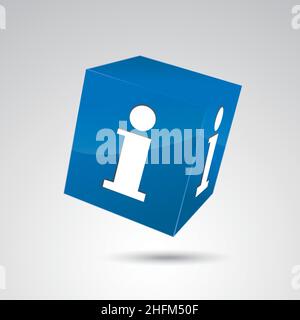3d simbolo del cubo delle informazioni o punto informativo. Illustrazione vettoriale. File vettoriale EPS 10. Illustrazione Vettoriale