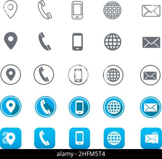 icona web delle informazioni di contatto in formato vettoriale Illustrazione Vettoriale