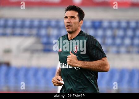 Foto Alfredo Falcone - LaPresse17/06/2020 Roma ( Italia)Sport CalcioJuventus - NapoliFiinale Coppa Italia Coca Cola 2019 2020 - Stadio Olimpico di RomaNella foto:buffonFoto Alfredo Falcone - LaPresse17/06/2020 Roma (Italia)Sport SoccerJuventus - Napolipic Italian coca Cola Cup Final Match 2019 2020 - Olimpico Stadio di Romain:Buffon Foto Stock