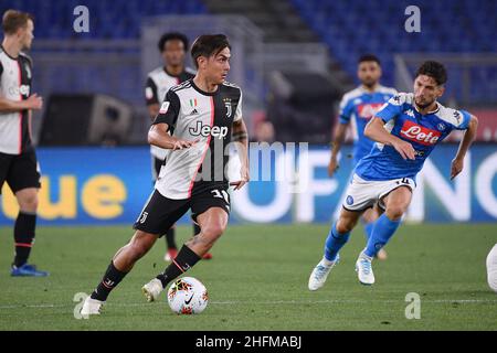 Foto Alfredo Falcone - LaPresse17/06/2020 Roma ( Italia)Sport CalcioJuventus - NapoliFiinale Coppa Italia Coca Cola 2019 2020 - Stadio Olimpico di RomaNella foto:dybalaPhoto Alfredo Falcone - LaPresse17/06/2020 Roma (Italia)Sport SoccerJuventus - Napolipico Coca cola finale Match 2019 2020 - Olimpico:Stadio Rombalino Foto Stock