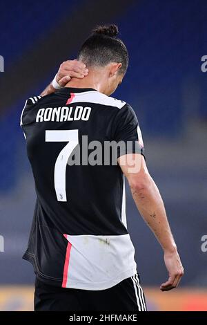 Alfredo Falcone - LaPresse 17/06/2020 Roma (Italia) Sport Soccer Juventus - Napoli Coca cola Cup finale Partita 2019 2020 - Stadio Olimpico di Roma nella foto:Ronaldo Foto Stock