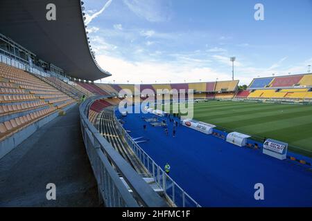 Donato Fasano/LaPresse 22 Giugno, 2020 Lecce, Italia sport soccer Lecce vs Milano - Campionato Italiano Calcio League A TIM 2019/2020 - Stadio Via del Mare. Nella foto: Lo stadio vuoto Foto Stock