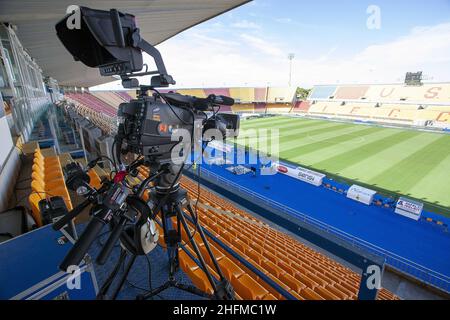 Donato Fasano/LaPresse 22 Giugno, 2020 Lecce, Italia sport soccer Lecce vs Milano - Campionato Italiano Calcio League A TIM 2019/2020 - Stadio Via del Mare. Nella foto: Lo stadio vuoto Foto Stock