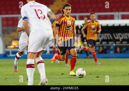 Donato Fasano/LaPresse 22 Giugno, 2020 Lecce, Italia sport soccer Lecce vs Milano - Campionato Italiano Calcio League A TIM 2019/2020 - Stadio Via del Mare. Nella foto: JACOPO PETRICCIONE Foto Stock