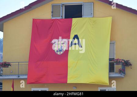 Cafaro/LaPresse 29 giugno 2020 Benevento, Italia sport soccer Benevento vs Juve Stabia - Campionato Italiano di calcio BKT 2019/2020 - Stadio Vigorito. Nella foto: Backstage per le celebrazioni la promozione in Serie A del Team Benevento Foto Stock