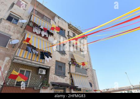 Cafaro/LaPresse 29 giugno 2020 Benevento, Italia sport soccer Benevento vs Juve Stabia - Campionato Italiano di calcio BKT 2019/2020 - Stadio Vigorito. Nella foto: Backstage per le celebrazioni la promozione in Serie A del Team Benevento Foto Stock