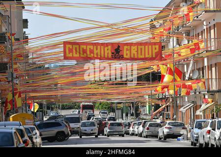 Cafaro/LaPresse 29 giugno 2020 Benevento, Italia sport soccer Benevento vs Juve Stabia - Campionato Italiano di calcio BKT 2019/2020 - Stadio Vigorito. Nella foto: Backstage per le celebrazioni la promozione in Serie A del Team Benevento Foto Stock