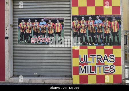 Cafaro/LaPresse 29 giugno 2020 Benevento, Italia sport soccer Benevento vs Juve Stabia - Campionato Italiano di calcio BKT 2019/2020 - Stadio Vigorito. Nella foto: Backstage per le celebrazioni la promozione in Serie A del Team Benevento Foto Stock