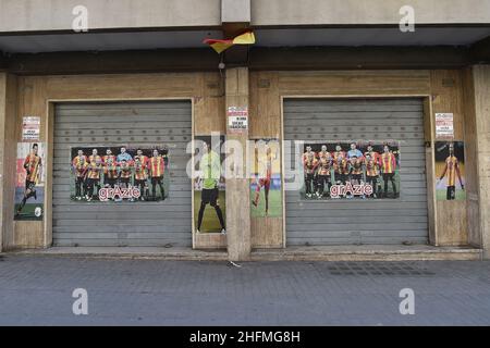 Cafaro/LaPresse 29 giugno 2020 Benevento, Italia sport soccer Benevento vs Juve Stabia - Campionato Italiano di calcio BKT 2019/2020 - Stadio Vigorito. Nella foto: Backstage per le celebrazioni la promozione in Serie A del Team Benevento Foto Stock