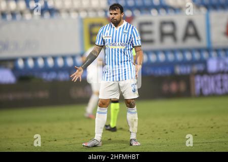 LaPresse/Filippo Rubin 1 luglio 2020 Ferrara (Italia) Sport Soccer Spal vs Milan - Campionato Italiano Calcio League A 2019/2020 - Stadio "Paolo Mazza" nella foto: ANDREA PETAGNA (SPAL) Foto Stock