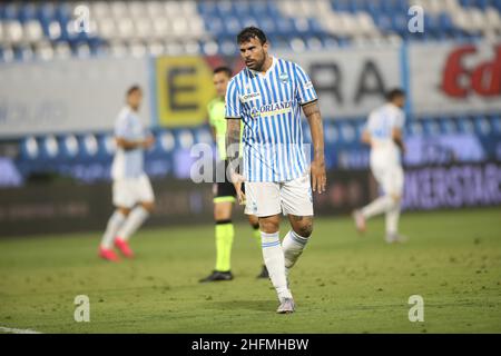 LaPresse/Filippo Rubin 1 luglio 2020 Ferrara (Italia) Sport Soccer Spal vs Milan - Campionato Italiano Calcio League A 2019/2020 - Stadio "Paolo Mazza" nella foto: ANDREA PETAGNA (SPAL) Foto Stock