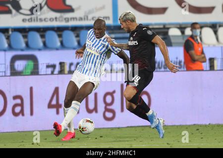 LaPresse/Filippo Rubin 1 luglio 2020 Ferrara (Italia) Sport Soccer Spal vs Milan - Campionato Italiano di Calcio Lega A 2019/2020 - Stadio "Paolo Mazza" nella foto: BRYAN DABO (SPAL) Foto Stock