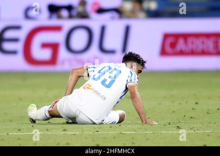 LaPresse/Filippo Rubin 1 luglio 2020 Ferrara (Italia) Sport Soccer Spal vs Milan - Campionato Italiano di Calcio Lega A 2019/2020 - Stadio "Paolo Mazza" nella foto: MOHAMED TARIFFE INFORTUNIO Foto Stock