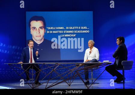 Mauro Scrobogna /LaPresse 15 luglio 2020&#xa0; Roma, Italia News La7 - trasmesso a onda, Giletti nella foto: Massimo Giletti il giornalista e presentatore televisivo minacciato dal boss mafioso detenuto Filippo Graviano Foto Stock