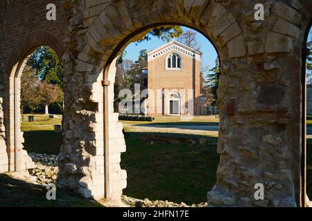 Cappella degli Scrovegni (capella degli scrovegni) nella città di Padova la chiesa contiene affreschi di Giotto, completati intorno al 1305. Padova , Italia - Gennaio 2022 Foto Stock