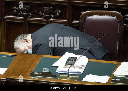 Roberto Monaldo / LaPresse 29-07-2020 Roma (Italia) Camera dei deputati - misure di deviazione del bilancio nella foto Roberto Gualtieri Foto Stock