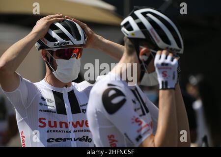 LaPresse - Fabio Ferrari 15 agosto 2020 Bergamo (Italia) Sport Cycling 114&#XB0; il Lombardia - da Bergamo a Como - 231 km nella foto: Durante la gara. Foto Stock