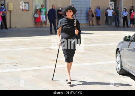 LaPresse - Jennifer Lorenzini 20 Agosto 2020 Cetona - si - (Italia) News funerali di Cesare Romiti - Cetona - Siena nella foto: Marisela Federici Foto Stock