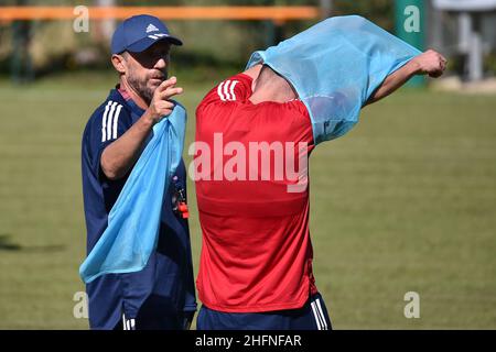 LaPresse/Alessandro Tocco 03 settembre 2020 Cagliari (Italia) Sport Soccer Cagliari Calcio 2020-2021 incontro Aritzo nella foto:AllenatoreEusebio di Francesco (Cagliari Calcio) Foto Stock
