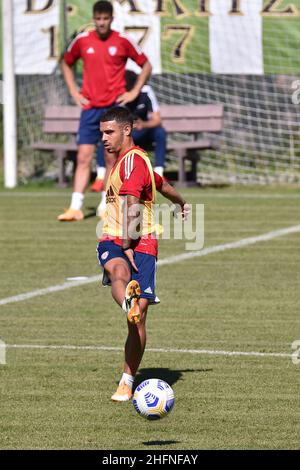 LaPresse/Alessandro Tocco 03 settembre 2020 Cagliari (Italia) Sport Soccer Cagliari Calcio 2020-2021 incontro Aritzo nella foto: Simone Pigna (Cagliari Calcio) Foto Stock