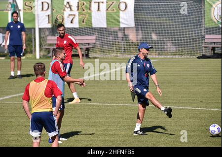 LaPresse/Alessandro Tocco 03 settembre 2020 Cagliari (Italia) Sport Soccer Cagliari Calcio 2020-2021 incontro Aritzo nella foto:AllenatoreEusebio di Francesco (Cagliari Calcio) Foto Stock