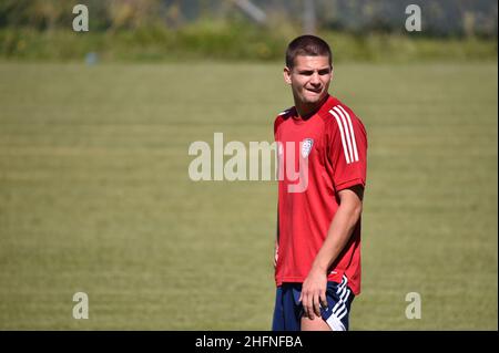 LaPresse/Alessandro Tocco 03 settembre 2020 Cagliari (Italia) Sport Soccer Cagliari Calcio 2020-2021 incontro Aritzo nella foto:Razvan Marin(Cagliari Calcio) Foto Stock