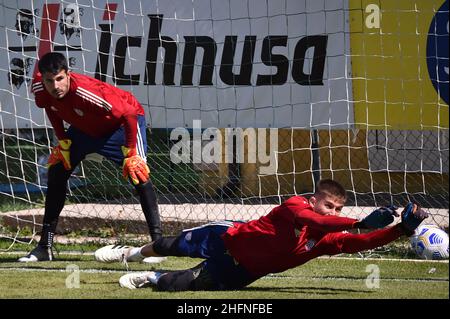 LaPresse/Alessandro Tocco 03 settembre 2020 Cagliari (Italia) Sport Soccer Cagliari Calcio 2020-2021 incontro Aritzo nella foto:Aresti Viviano(Cagliari Calcio) Foto Stock