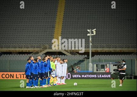 Massimo Paolone/LaPresse 4 settembre 2020 Firenze, Italia sport soccer Italia vs Bosnia ed Erzegovina - Lega delle Nazioni - Stadio "Artemio Franchi" nella foto: Line up Foto Stock