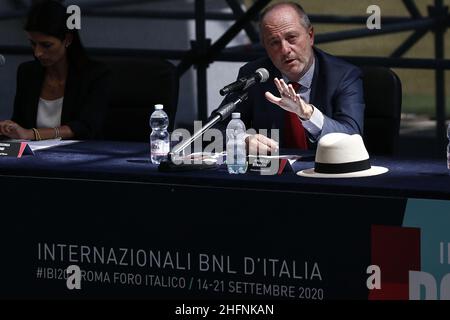 Cecilia Fabiano/LaPresse Settembre 08 , 2020 Roma News: Presentazione dei Campionati internazionali di tennis BNP Paribas nella foto : Angelo Binaghi Foto Stock