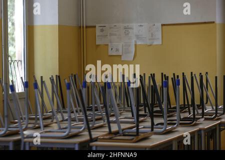 Cecilia Fabiano/LaPresse Settembre 10 , 2020 Roma (Italia) Notizie: Riapertura della scuola : organizzazione della scuola superiore JFKennedy nella foto : sede dell'istituto Foto Stock