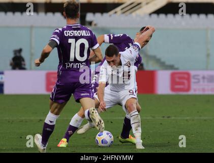 Marco Bucco/LaPresse 19 settembre 2020 Firenze , Italia sport soccer Fiorentina vs Torino - Campionato Italiano Calcio League A TIM 2020/2021 - Stadio Artemio Franchi, Firenze . Nella foto: Foto Stock