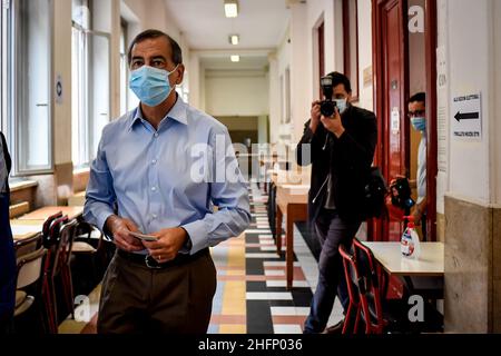 Claudio Furlan - LaPresse 20 Settembre 2020 Milano (Italia) News Sindaco Giuseppe Sala per il referendum costituzionale sul taglio dei parlamentari a Liceo Parini in Via Goito Foto Stock